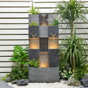 45.3-inch Outdoor Garden Fountain  with Lights